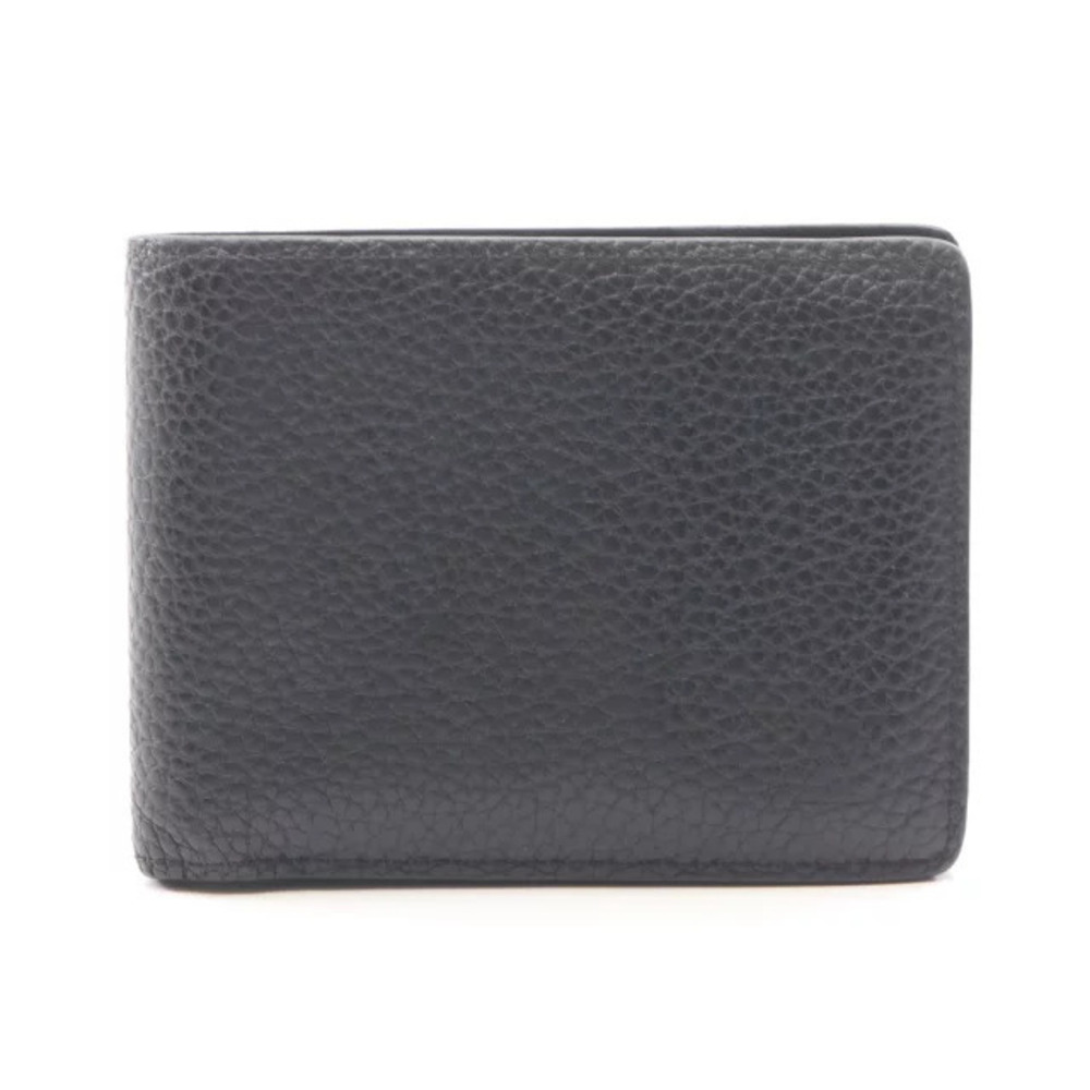 Louis Vuitton Portefeuille Multiple Bi fold Wallet Leather Black
